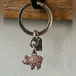 Coach Pink Pig Pave Swarovski Crystal Keychain Charm Rare HTF Rare & Authentic